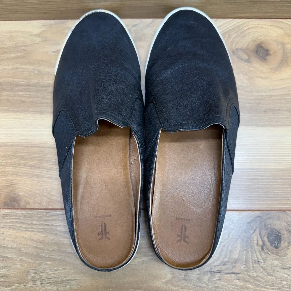 Frye‎ Melanie Mules Womens 7 M Black Leather Slip On flats
